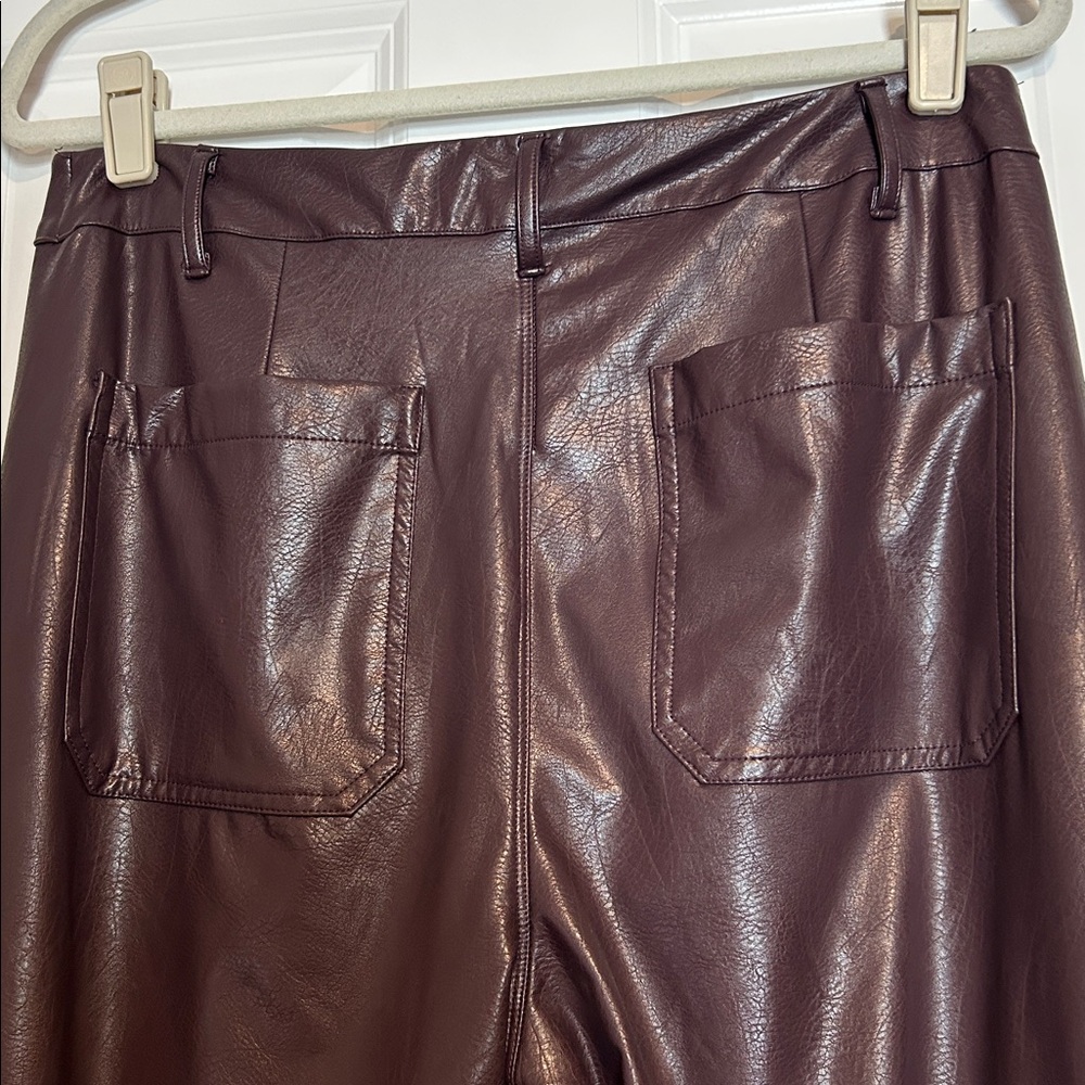 LYSSE Faux Leather Wide Leg Pants Women's Size Large - Picture 4 of 5